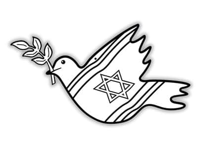 יונת השלום דו-צדדי לצביעה ולתלייה