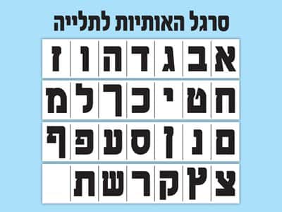 סרגל אותיות לתלייה