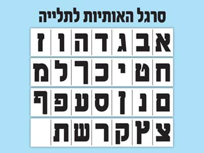 סרגל אותיות לתלייה